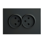 Розетка 2-местная с защитной шторкой, STEKKER, б/з, 250В, 16А, серия Эмили, RST16-5116-05, черный уголь, soft touch 49851
