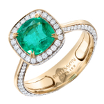 Кольцо с Изумрудом и Бриллиантами, R0070-37/3