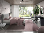 Поворотное офисное кресло Angel Cerda 4142/MLM611467 из светло-серой ткани