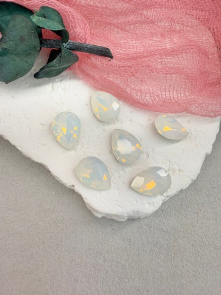 Капля Drop 14*10 мм, White opal