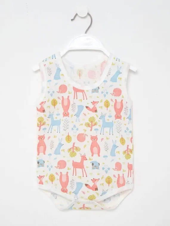 Боди-майка, цвет молочный/голубой, рост 68 см