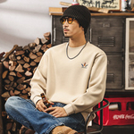 Мужская толстовка американского ретро-стиля, 360 г, весна-осень, новая модная брендовая свободная модель, модная футболка с принтом, мужской стиль