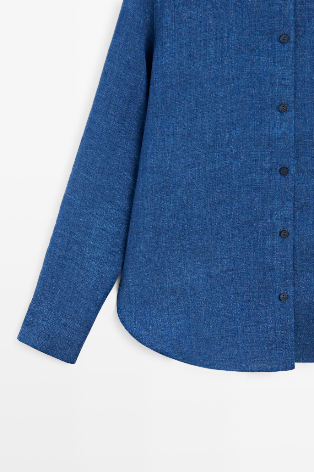 Massimo Dutti Струящаяся рубашка из 100% льна, индиго