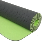 Коврик для йоги 6 мм 183х61 см «Sports time» перфорированный (ТРЕ), салатовый/серый