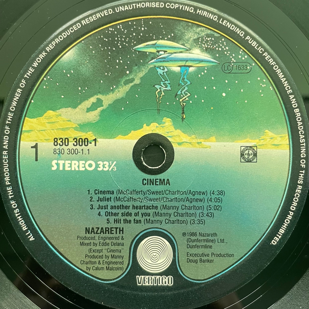 Nazareth ‎– Cinema (Голландия 1986г.)