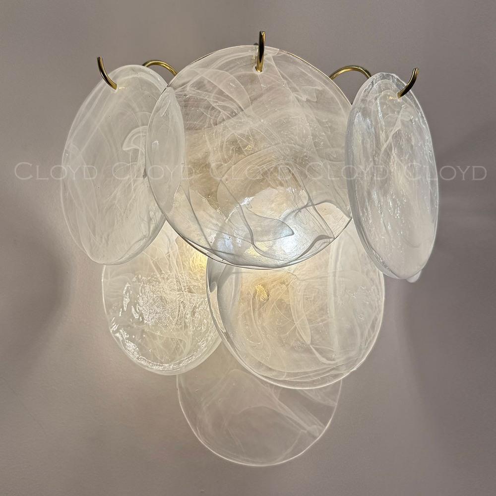 Бра Cloyd LINZE-B W2 / выс. 32 см - латунь - белое стекло (арт.20482)