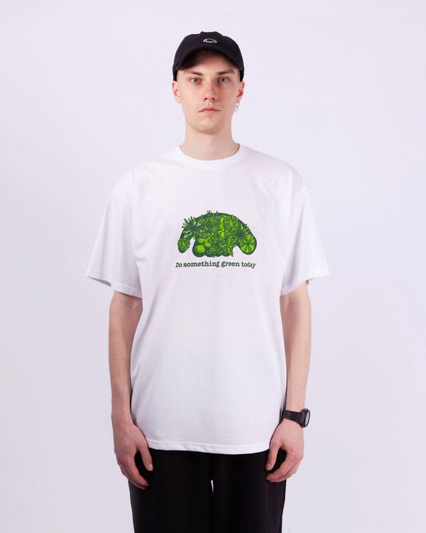 Футболка 525 Do Something Green Белая - фото 1