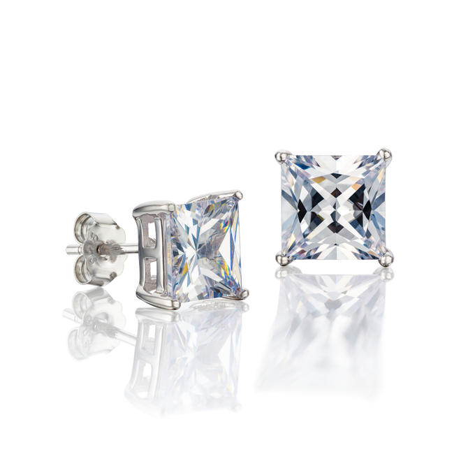 Серьги пусеты Square White