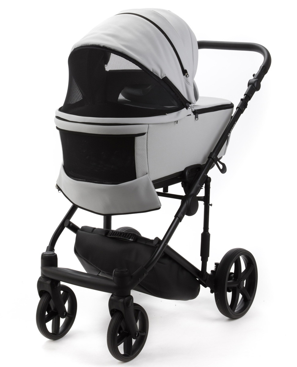 Детская коляска Adamex Zico Deluxe New 3 в 1 ZN-SA03 СВЕТЛО-СЕРАЯ КОЖА
