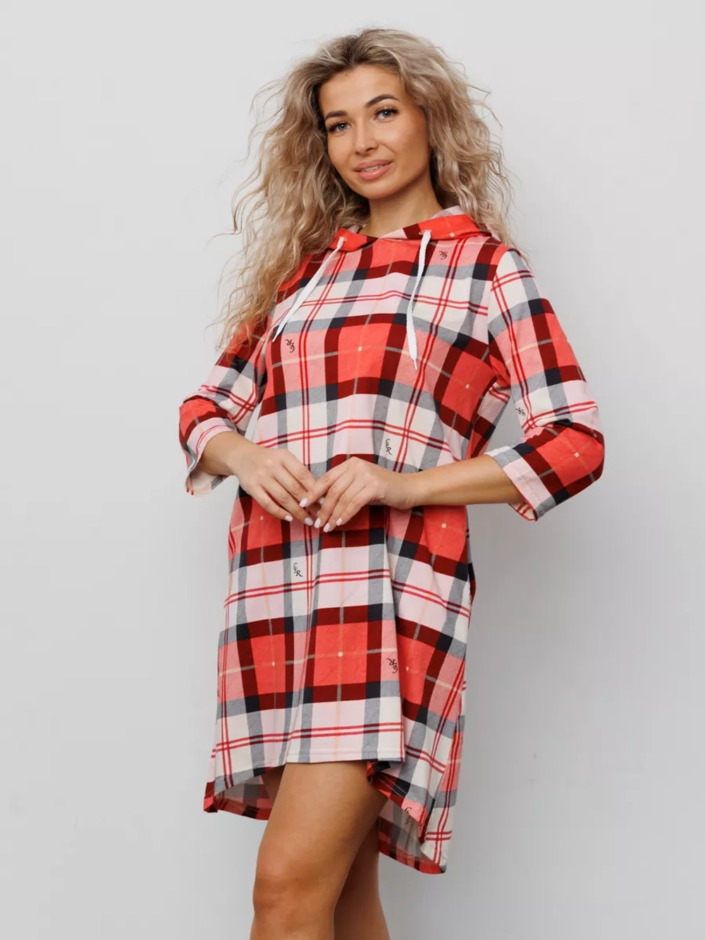 Туника платье удлиненная больших размеров домашняя