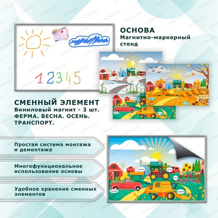 Комплект развивающий ФЕРМА. ТРАНСПОРТ. ВЕСНА. ОСЕНЬ. 2152
