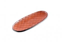 Премиум канцелярский набор Гранд из кожи FG Tan treccia/шоколад 17 предметов