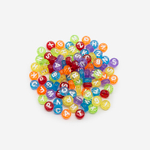 Бусины с буквами "Английский алфавит", 6,7мм, микс цветов, акрил