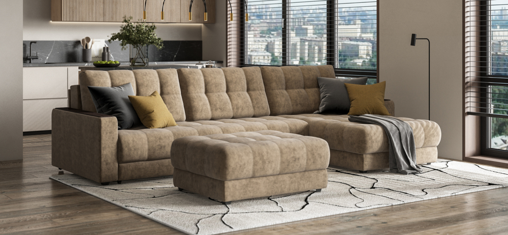 Босс пуф Велюр Роял тауп