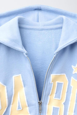 ZARA ТОЛСТОВКА VARSITY НА МОЛНИИ, ГОЛУБОЙ