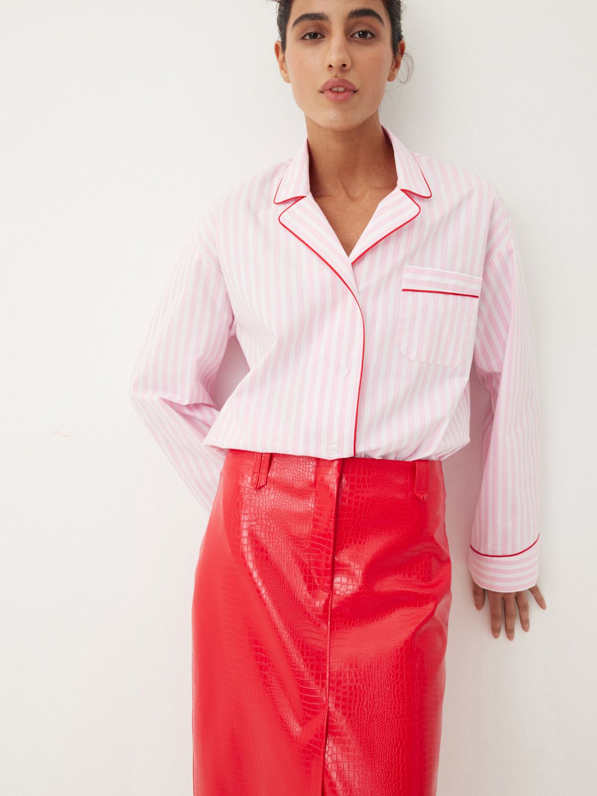 Рубашка oversize в пижамном стиле Breakfast in Bed