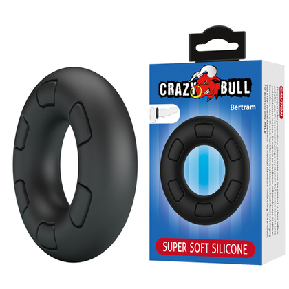 CRAZY BULL - Эрекционное кольцо из силикона растягивающееся черное