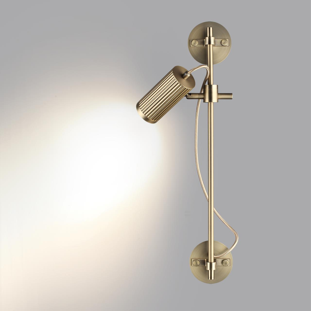 7013/1W HIGHTECH ODL25 477 Настенный св-к поворотный на 50°/180° металл/под латунь IP20 LED GU10 10W 220V MANCHESTER