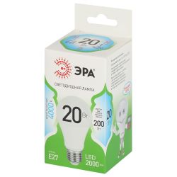 Лампочка светодиодная ЭРА GREEN LINE LED A60-20W-840-E27 GL E27 20 Вт груша яркий белый свет | Лампы cветодиодные Груша (A)