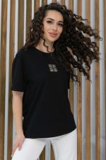 Футболка Аника (черная/коты) Б13494-20М LT Collection