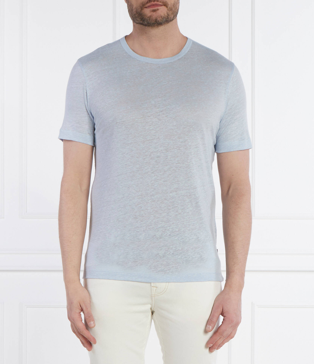 Льняная футболка Tiburt 456 BOSS BLACK - голубой(50511612)