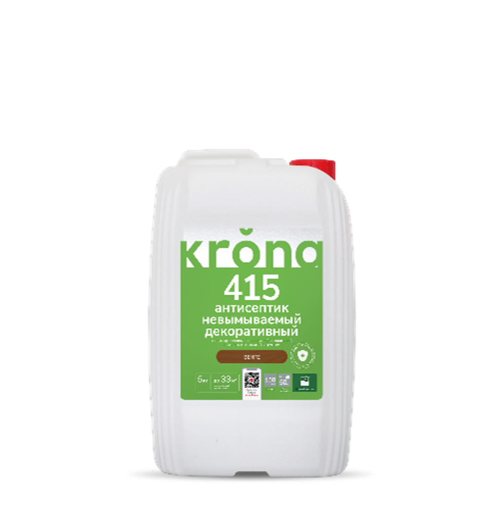 KRONA Антисептик невымываемый декоративный 415 "венге" 5 кг. Готовый состав.