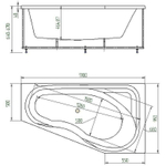 Акриловая ванна Aquatek Медея 170x95 R MED180-0000038 без гидромассажа с фронтальной панелью с каркасом (вклеенный) со слив-переливом