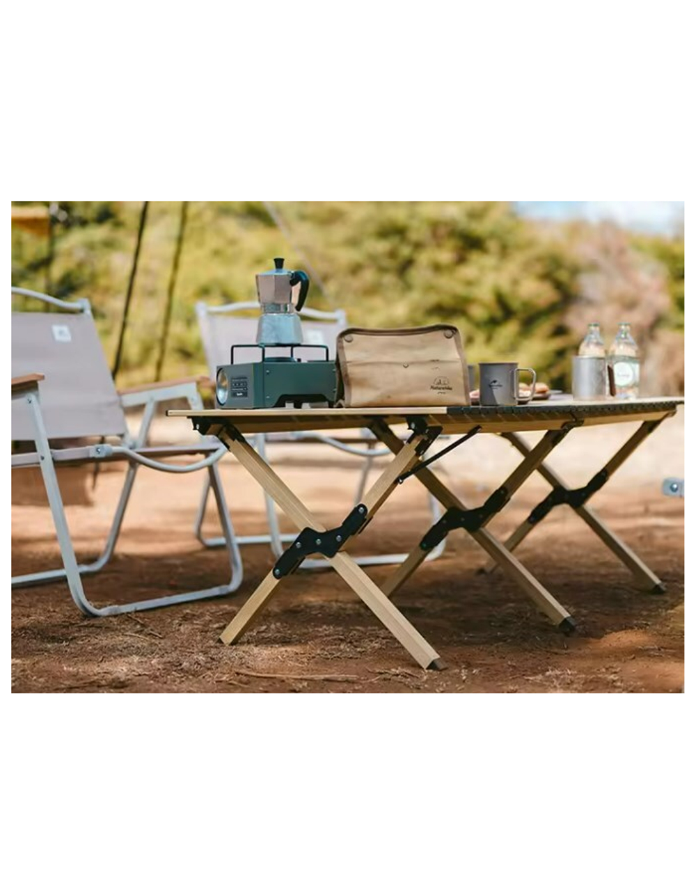 Стол туристический Naturehike складной, 118х60х44 см,с Х-образными ножками, черный