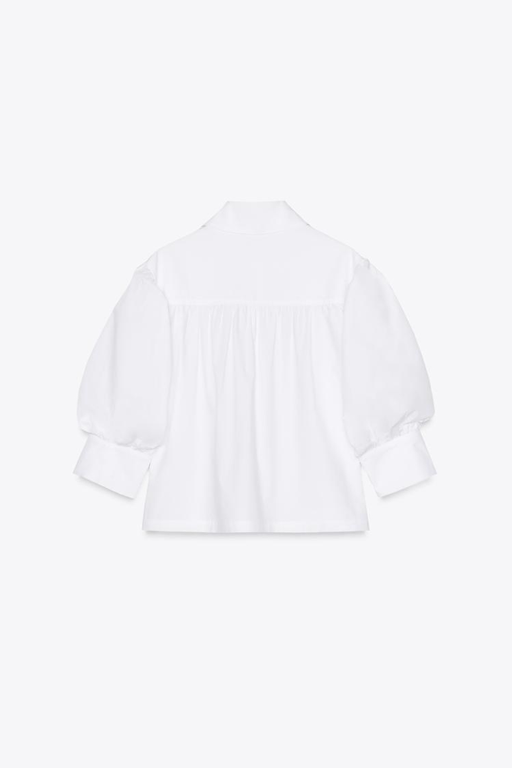 ZARA РУБАШКА ИЗ ПОПЛИНА — ZW COLLECTION, БЕЛЫЙ