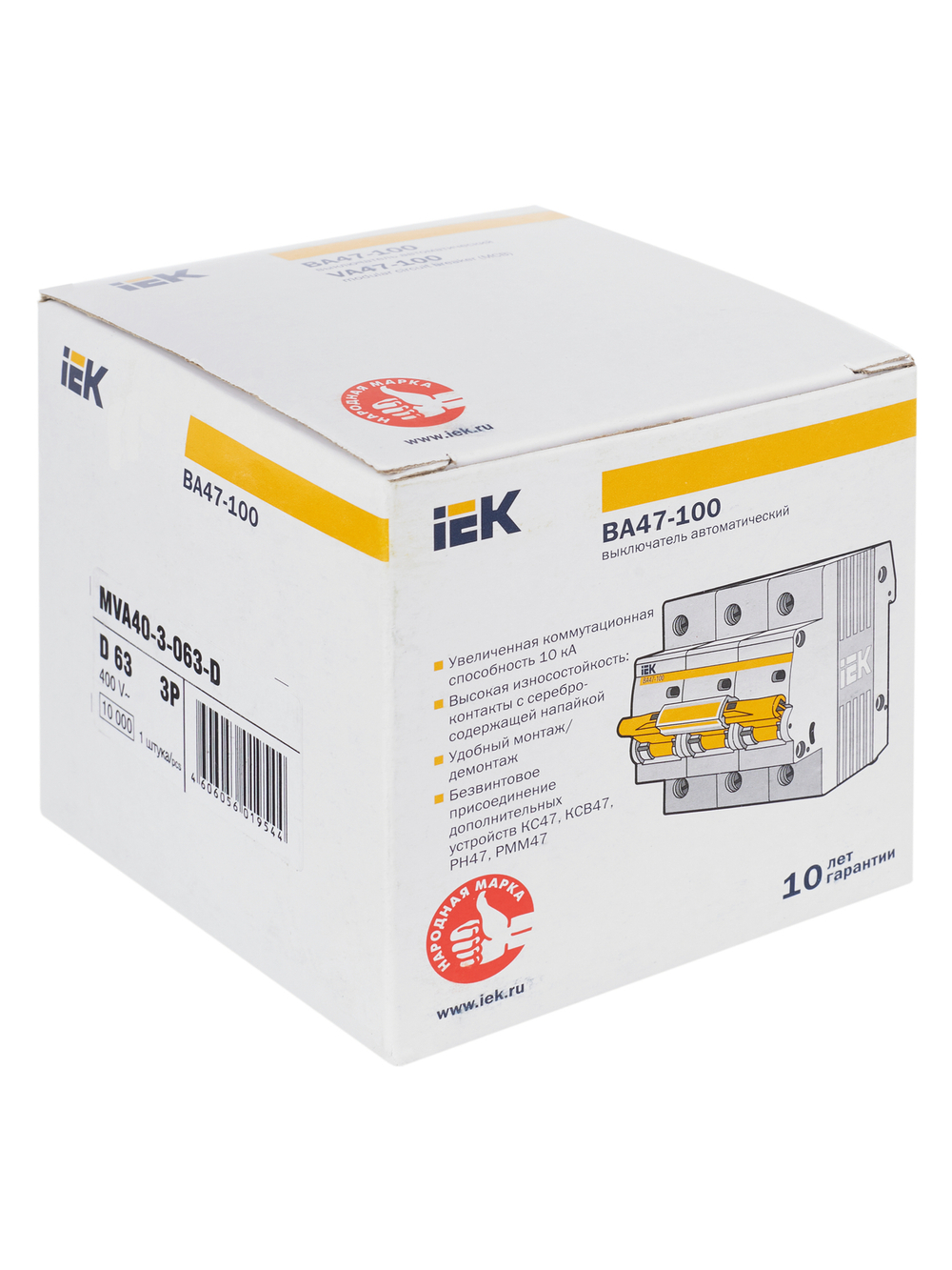 KARAT Автоматический выключатель ВА47-100 3P D 63А 10кА IEK