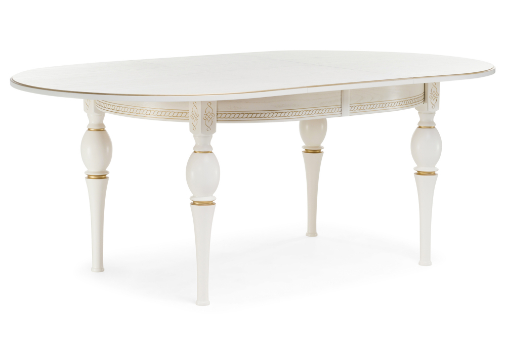 Стол деревянный Woodville Авилла молочный, золото