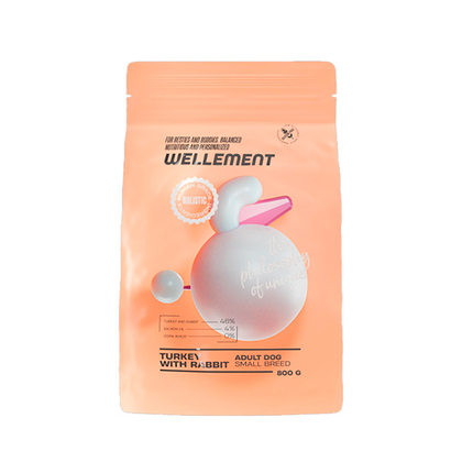 Сухой корм для собак маленьких пород с индейкой и кроликом Wellement