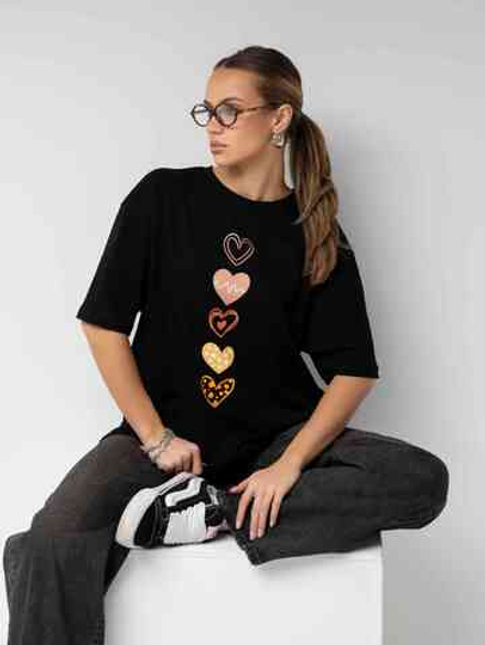 Футболка оверсайз с принтом длинная22