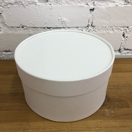 Коробка круглая "Шайба" с завальцовкой, 21*11 см, Белый