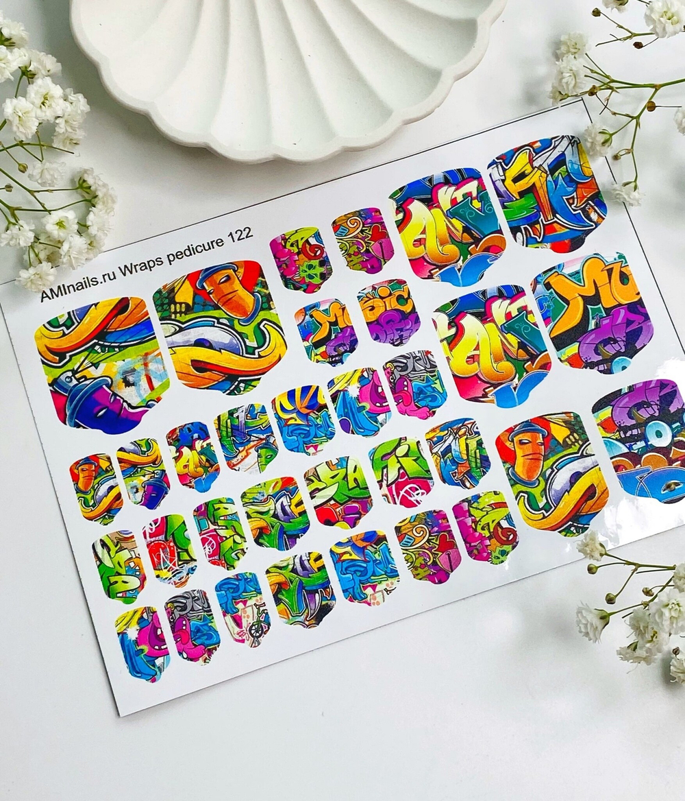 Aminails Wraps pedicure 122