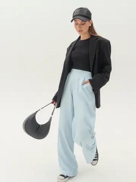 Брюки палаццо летние на резинке