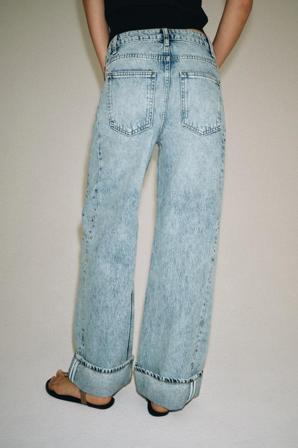 ZARA ДЖИНСЫ RELAXED-FIT С НИЗКОЙ ПОСАДКОЙ — ZW COLLECTION, СИНИЙ