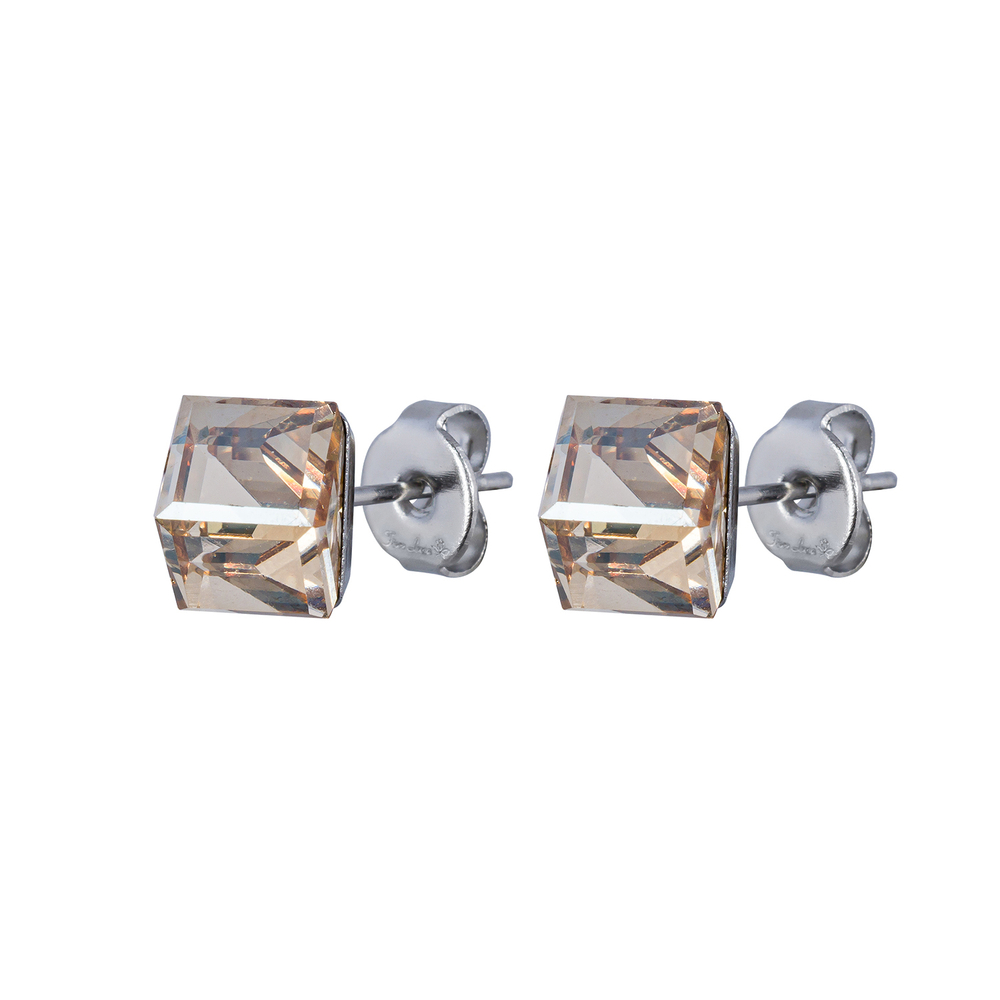 Серьги пусеты Fiore Luna Crystal Champagne SWE0127/2 CH S