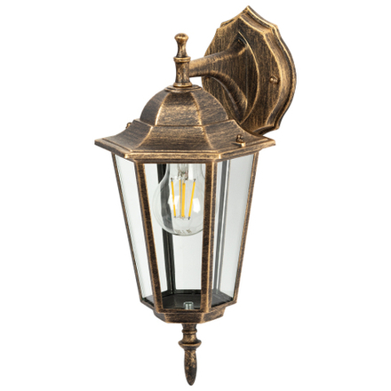 Светильник уличный настенный ЭРА «Веледа» GBW-104-1-BR-0360 230В Е27 IP54 бронза вниз