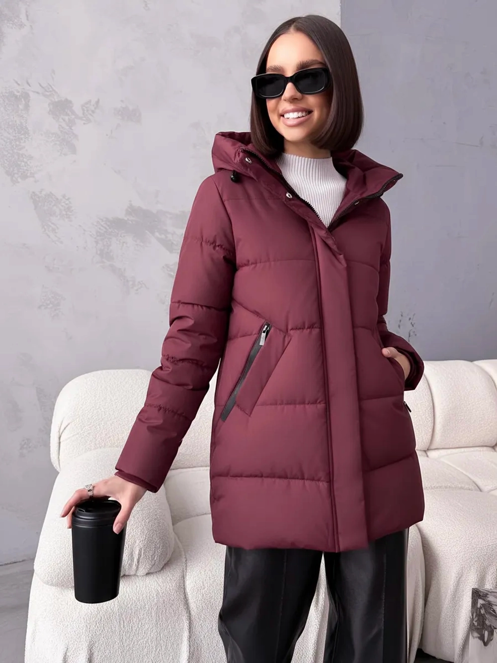 Куртка демисезонная с капюшоном удлиненная