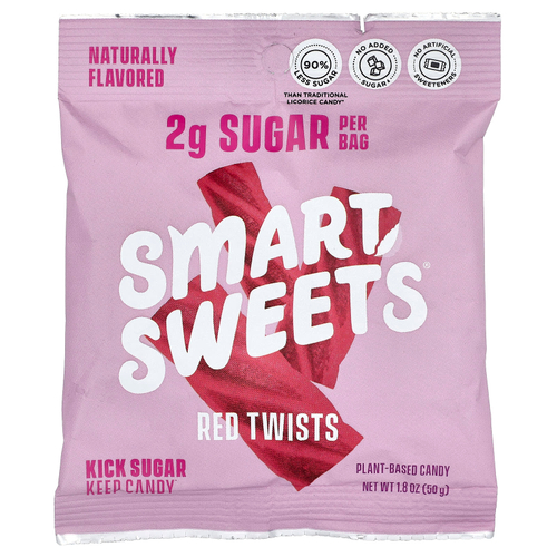 SmartSweets, Red Twists, ягодный пунш, 50 г (1,8 унции)