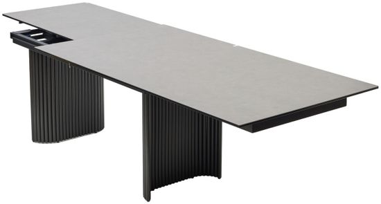 Стол RAGNAR 180 цвет 1699 Серая кожа, керамика / Темно-серый каркас