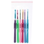 Крючки вязальные металлические в наборе 6шт «Favorite Hous», цвет как на фото, от 2.5мм до 5мм (в пакете)