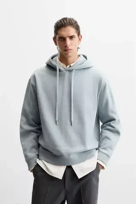 ZARA ХУДИ ИЗ ТКАНИ С РЕЛЬЕФНЫМ УЗОРОМ, ЦВЕТ МОРСКОЙ ВОЛНЫ