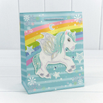 Пакет подарочный 18х23х10см "Единороги" с 3D аппликацией (Микс)