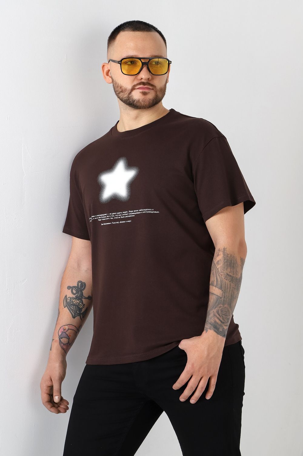 Фуфайка (футболка) мужская Герой-2 Виотекс КОРИЧНЕВЫЙ