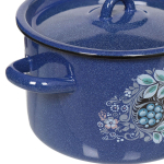 Набор эмалированной посуды 6 пр, кастрюли 1.5,2.9,4.5 л, СтальЭмаль, Голубика, 1с33