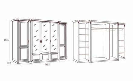 ДЖОКОНДА Шкаф для одежды 5-ти дв.