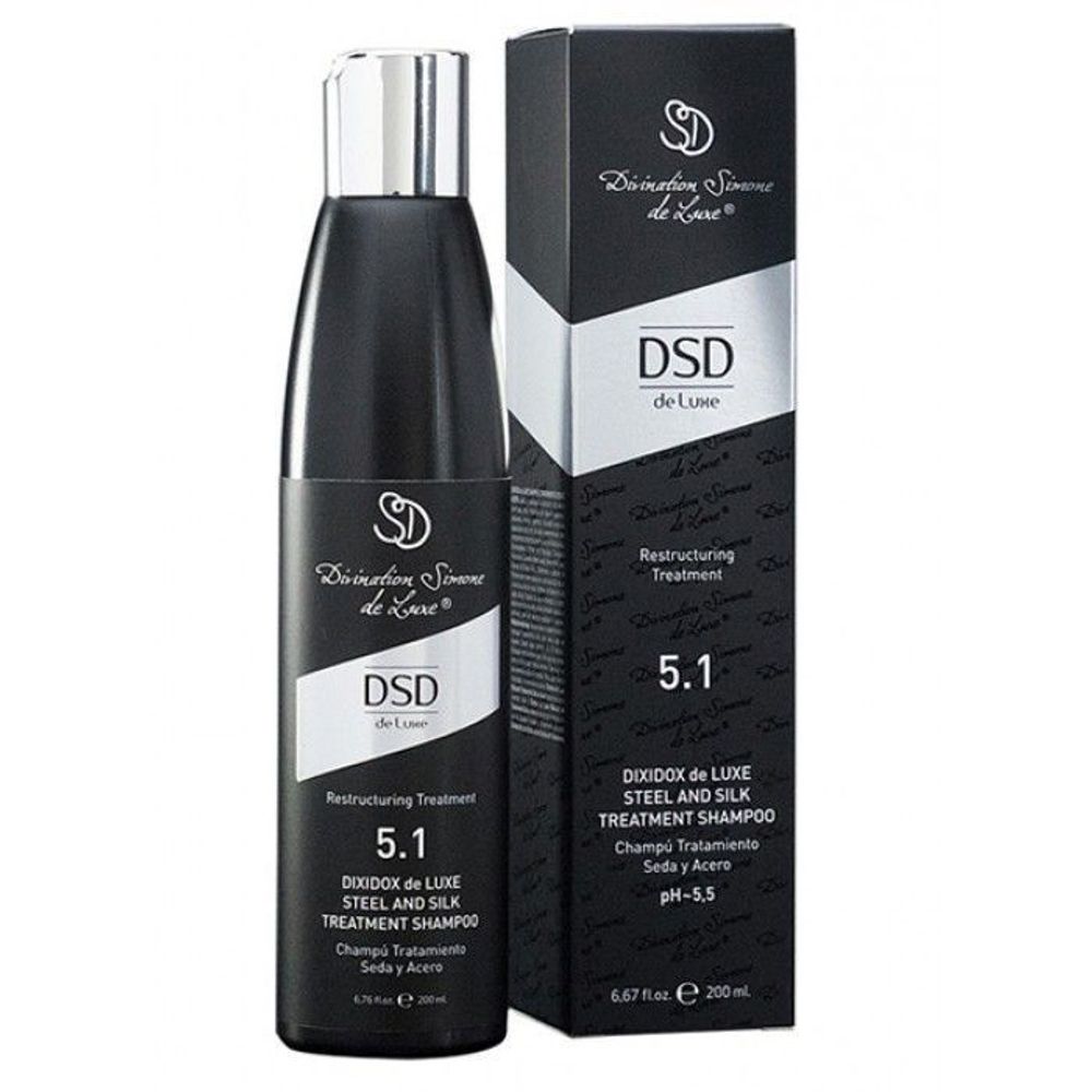 DSD Dixidox de Luxe Steel and Silk Treatment Shampoo Восстанавливающий шампунь сталь и шёлк Диксидокс Де Люкс 200 мл