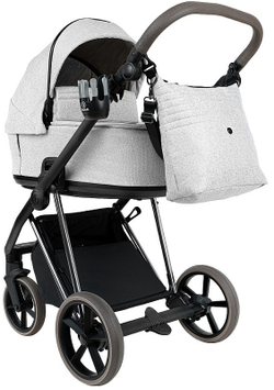 Детская коляска Roan Sol Vintage Luxury 2.0 3 в 1 с автокреслом Tutis Elo Black PIX/50/L Pixel/Light/Black/руч.Cappuccino